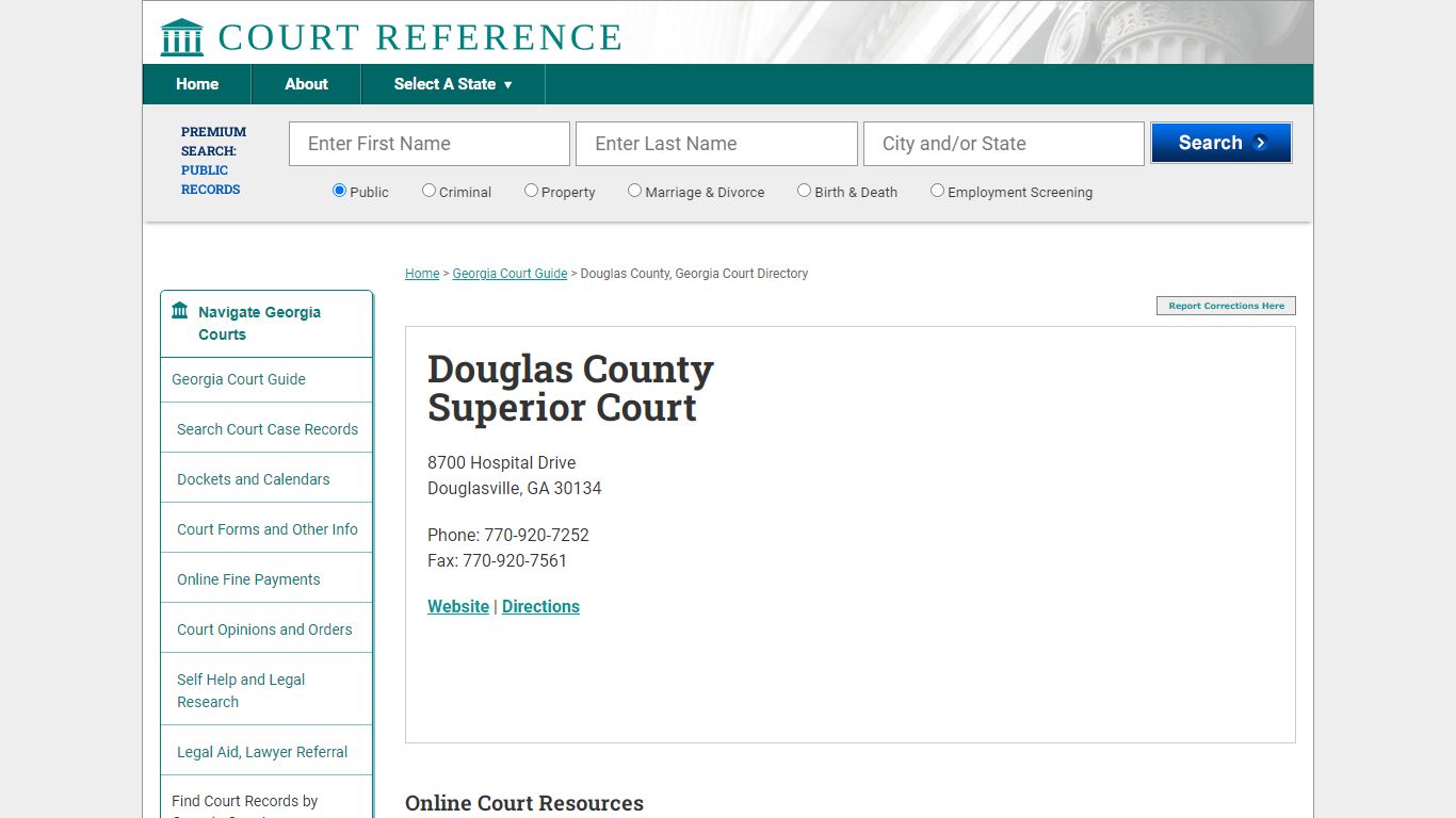 Douglas County Superior Court - Courtreference.com