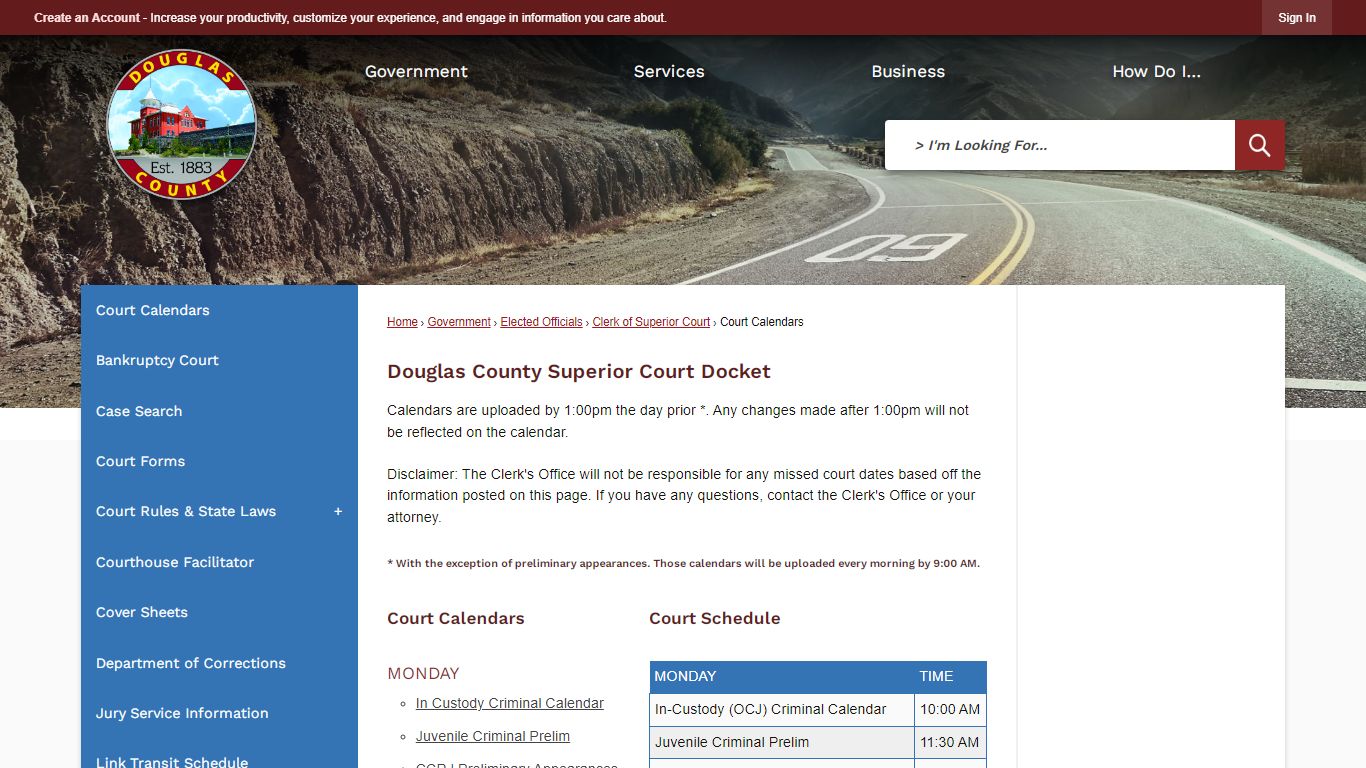 Douglas County Superior Court Docket | Douglas County, WA